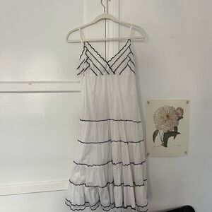 White Dress with Black Accents